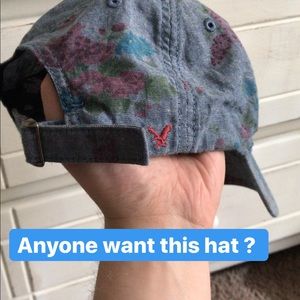 American Eagle Blue Floral Adult Adjustable Cap